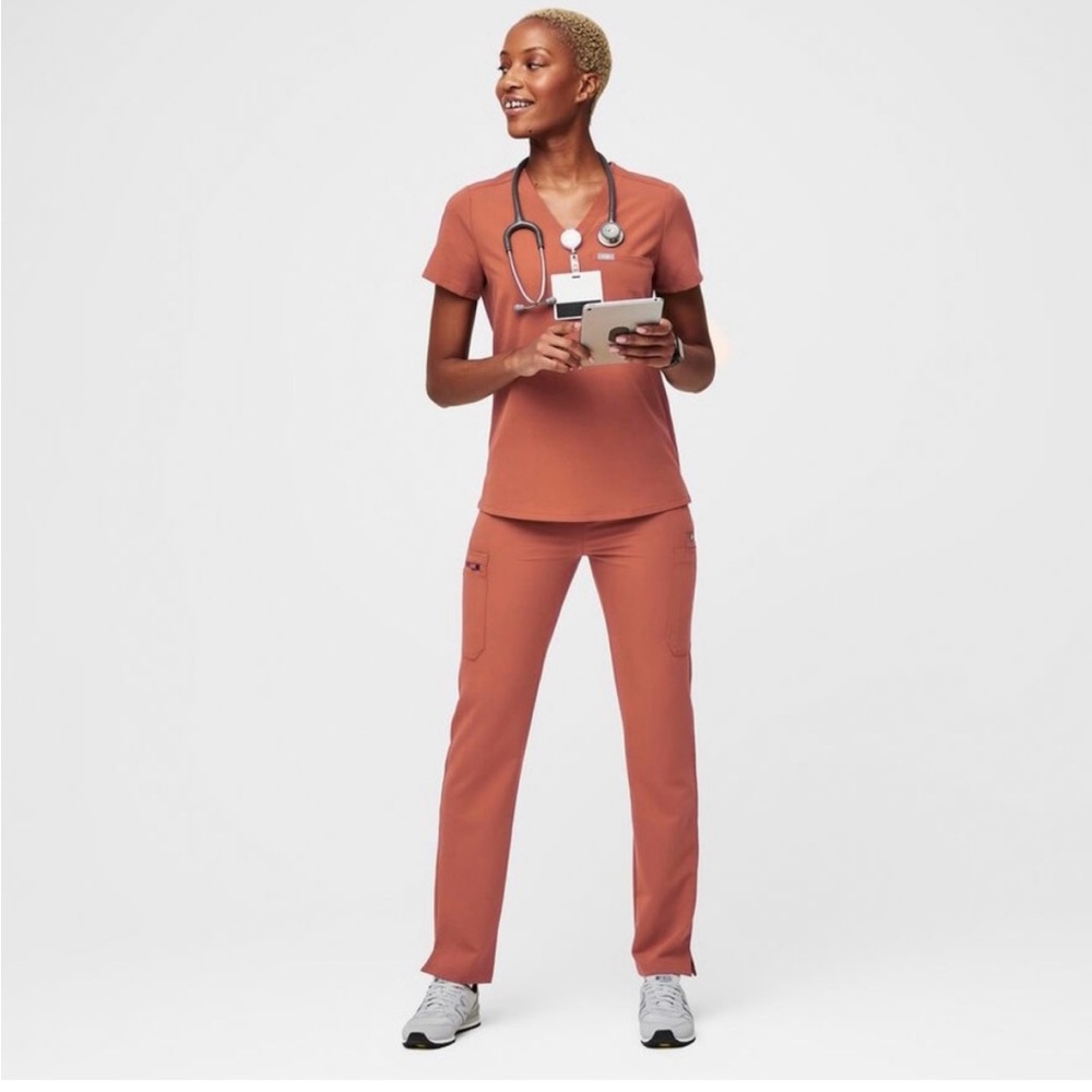 NWT Figs small Terracotta Catarina one pocket and Yola skinny pants regular set.